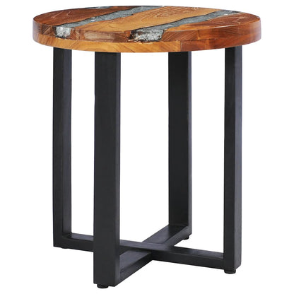 Coffee Table 40x45 cm Solid Teak Wood and Polyresin