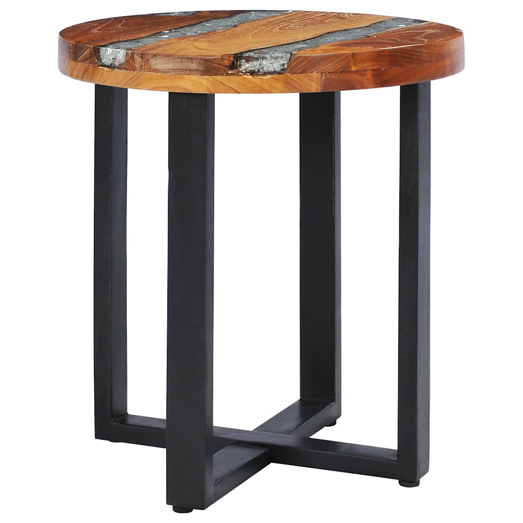 281652 vidaXL Coffee Table 40x45 cm Solid Teak Wood and Polyresin