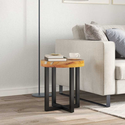 281652 vidaXL Coffee Table 40x45 cm Solid Teak Wood and Polyresin