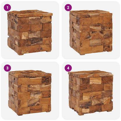 Storage Stool Solid Teak Wood
