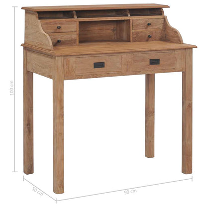 282851 vidaXL Desk 90x50x100 cm Solid Teak Wood