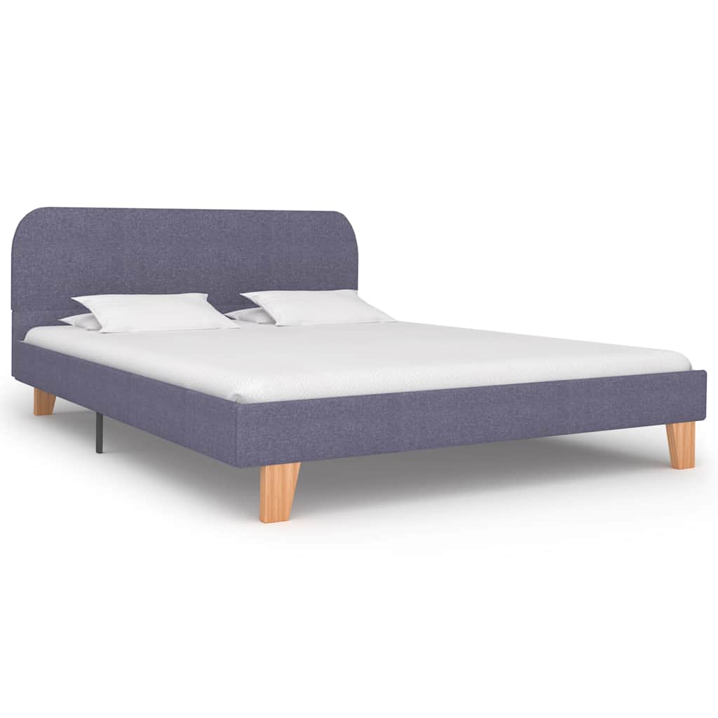Bed Frame without Mattress Light Grey Fabric 135x190 cm Double