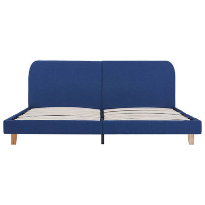 Bed Frame without Mattress Blue Fabric 150x200 cm King Size