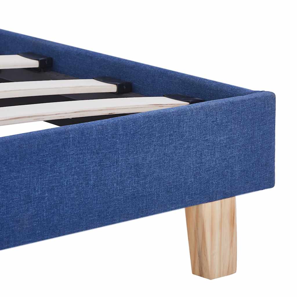 Bed Frame without Mattress Blue Fabric 150x200 cm King Size
