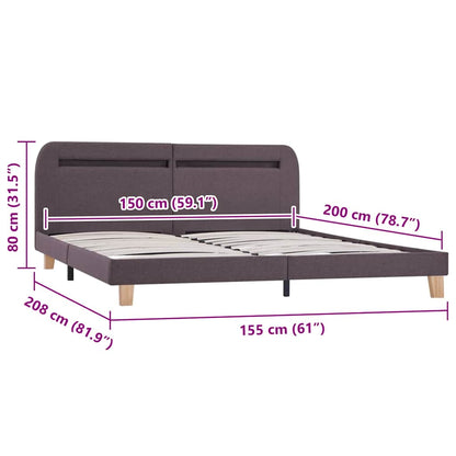 Bed Frame | Taupe | Iron | King | Adjustable Armrests | Bed Frame