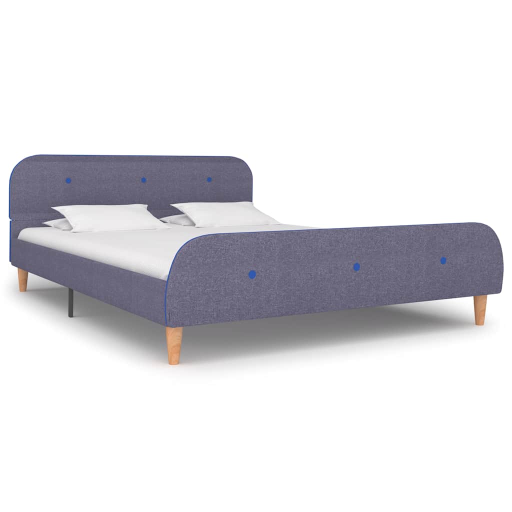 Bed Frame without Mattress Light Grey Fabric 135x190 cm Double