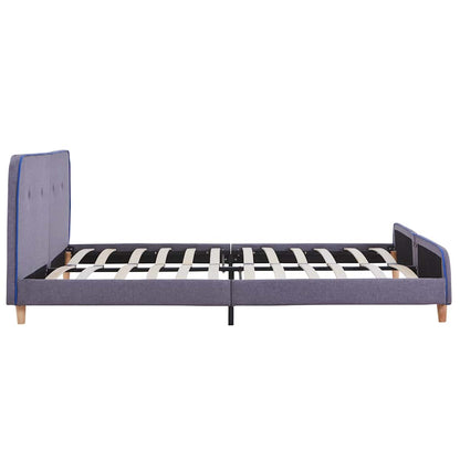 Bed Frame without Mattress Light Grey Fabric 150x200 cm King Size