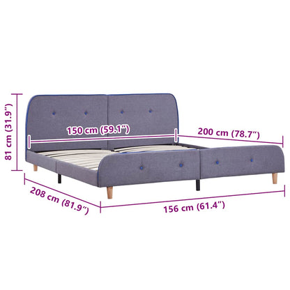Bed Frame without Mattress Light Grey Fabric 150x200 cm King Size