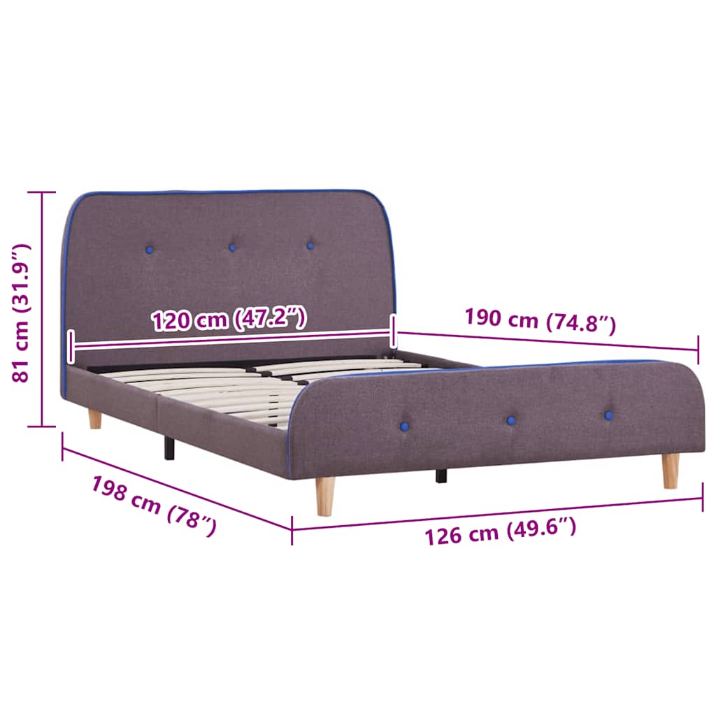 Bed Frame | Taupe | Iron, Wood, Fabric | Small Double | Durable