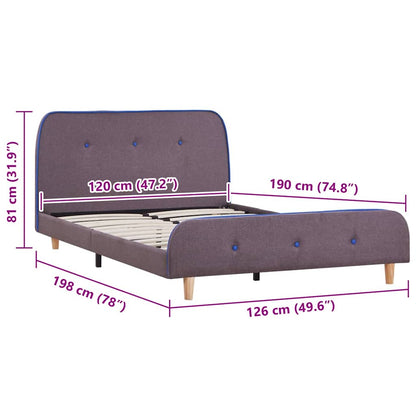 Bed Frame without Mattress Taupe Fabric 120x190 cm Small Double