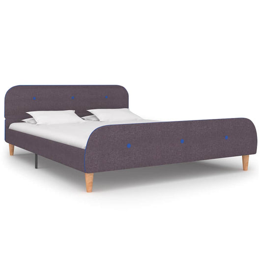 Bed Frame without Mattress Taupe Fabric 135x190 cm Double