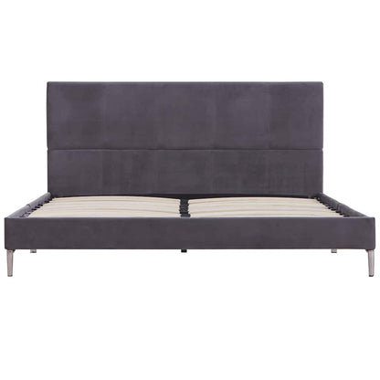 Bed Frame without Mattress Grey Fabric 135x190 cm Double