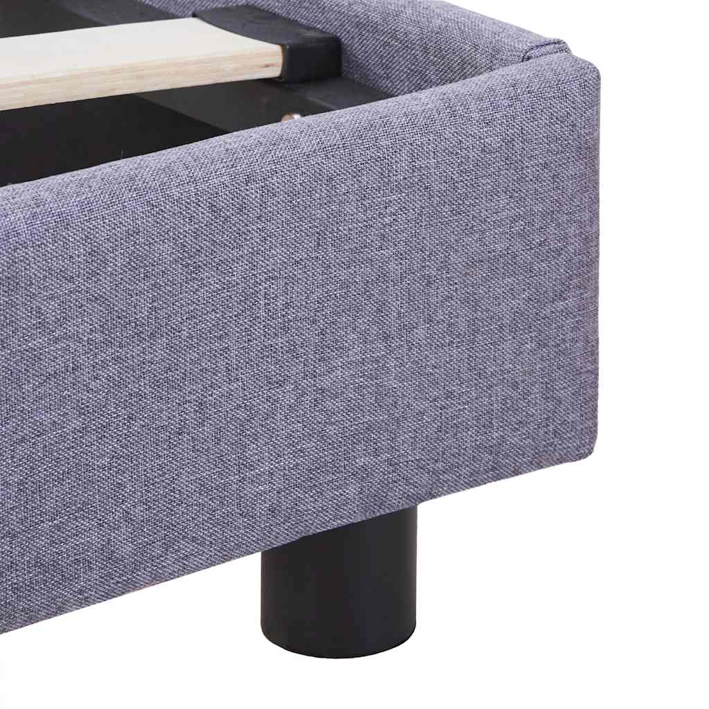 Bed Frame without Mattress Light Grey Fabric 135x190 cm Double