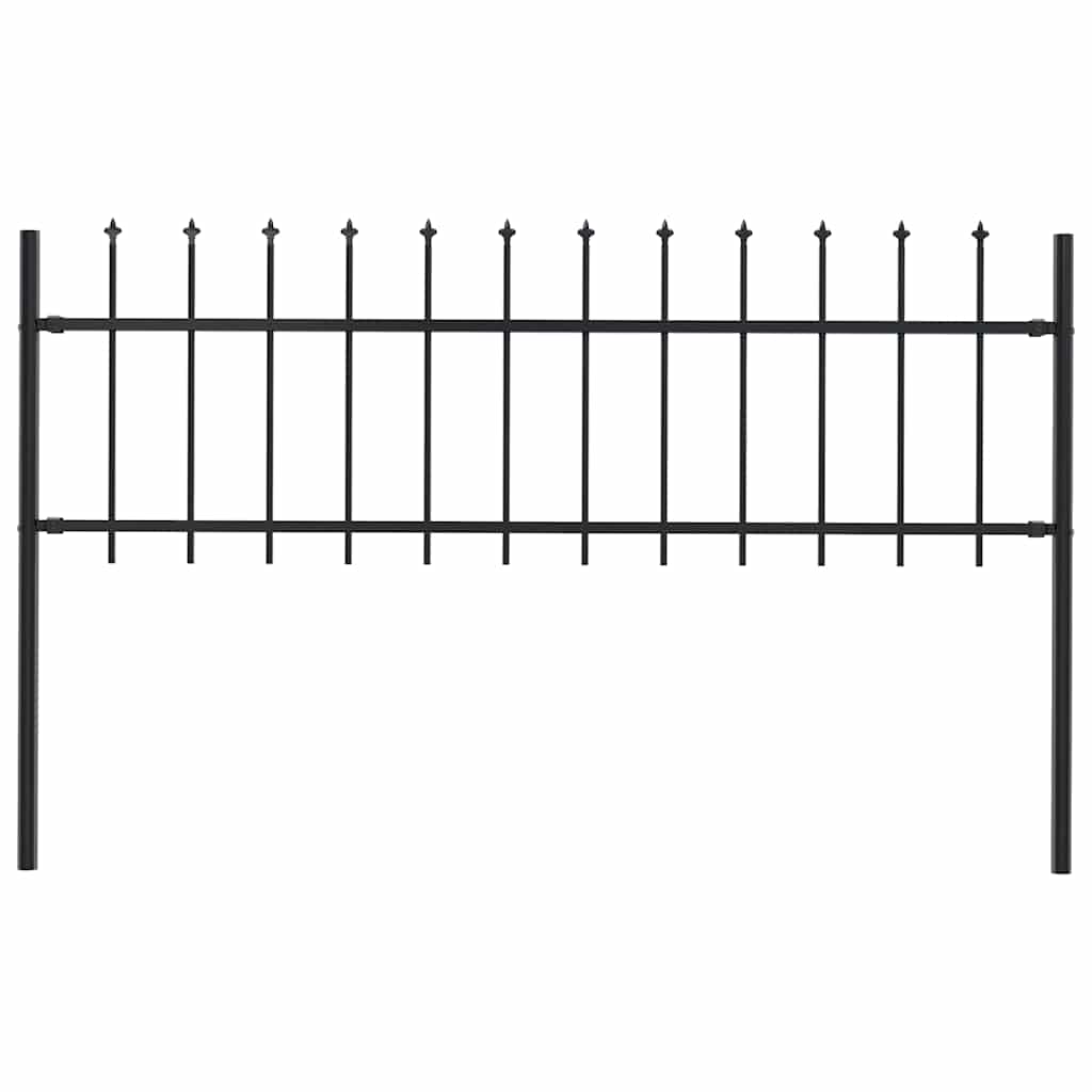 Garden Fence Woerden with Spear Top Steel 181x60 cm Black
