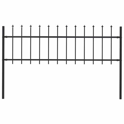 Garden Fence Woerden with Spear Top Steel 181x60 cm Black