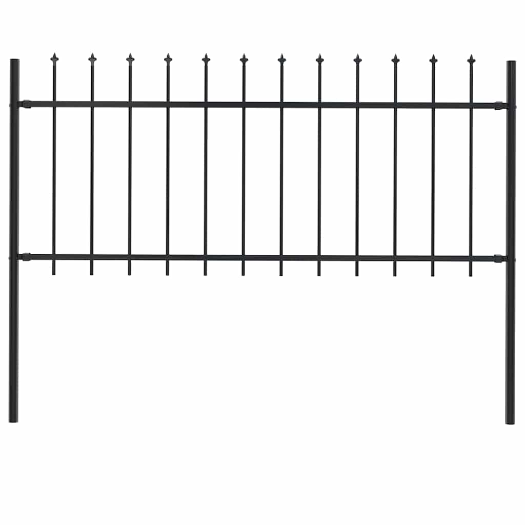 Garden Fence Woerden with Spear Top Steel 181x80 cm Black