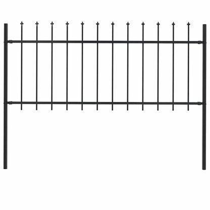 Garden Fence Woerden with Spear Top Steel 181x80 cm Black