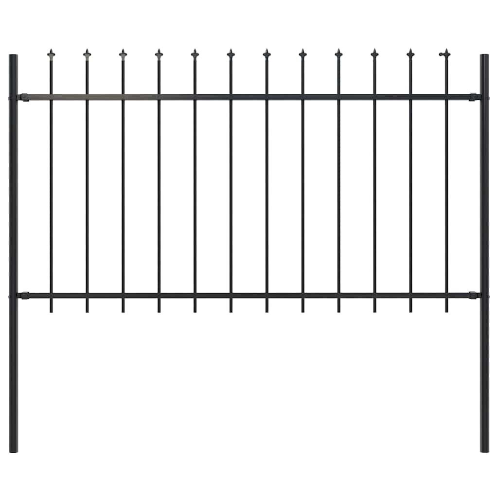 Garden Fence Woerden with Spear Top Steel 181x100 cm Black