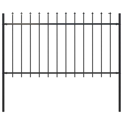 Garden Fence Woerden with Spear Top Steel 181x100 cm Black