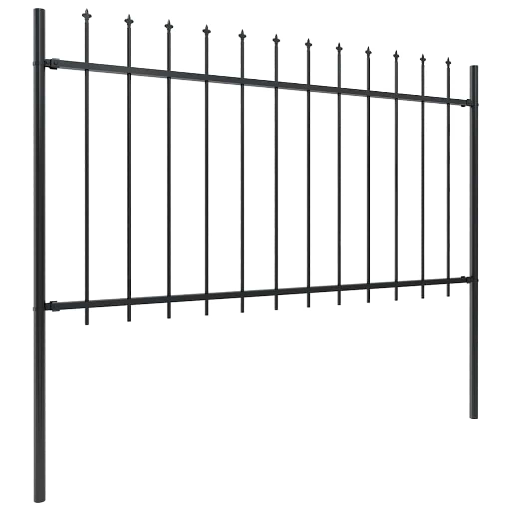 Garden Fence "Woerden" with Spear Top Steel 170x100 cm Black