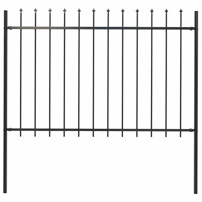 Garden Fence Woerden with Spear Top Steel 181x120 cm Black