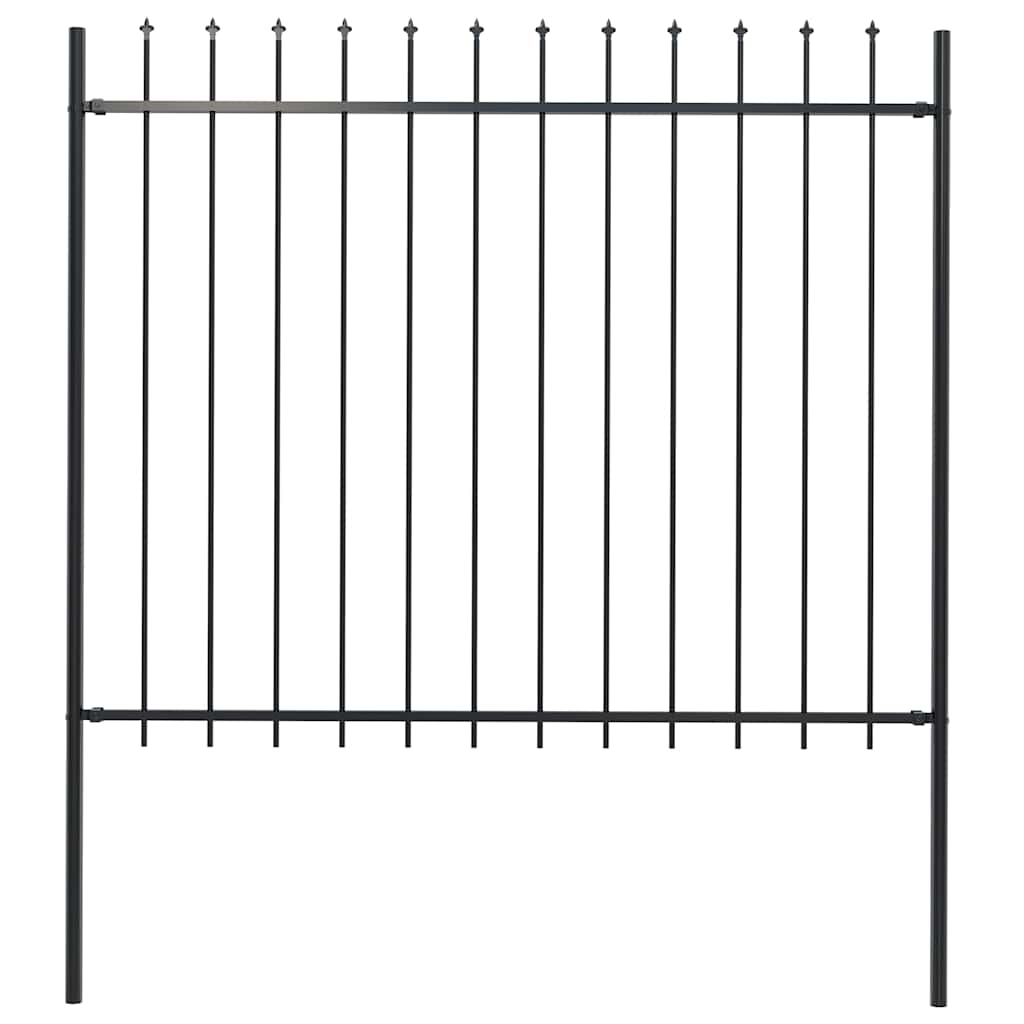 Garden Fence Woerden with Spear Top Steel 181x150 cm Black