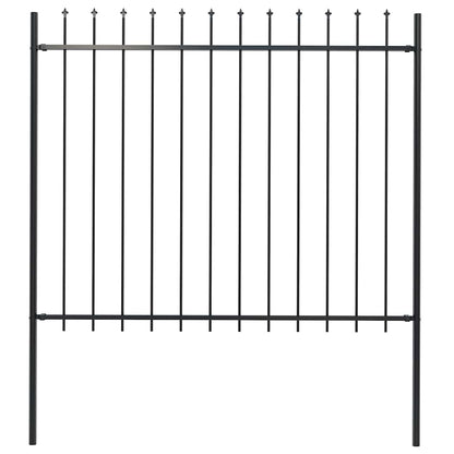 Garden Fence Woerden with Spear Top Steel 181x150 cm Black