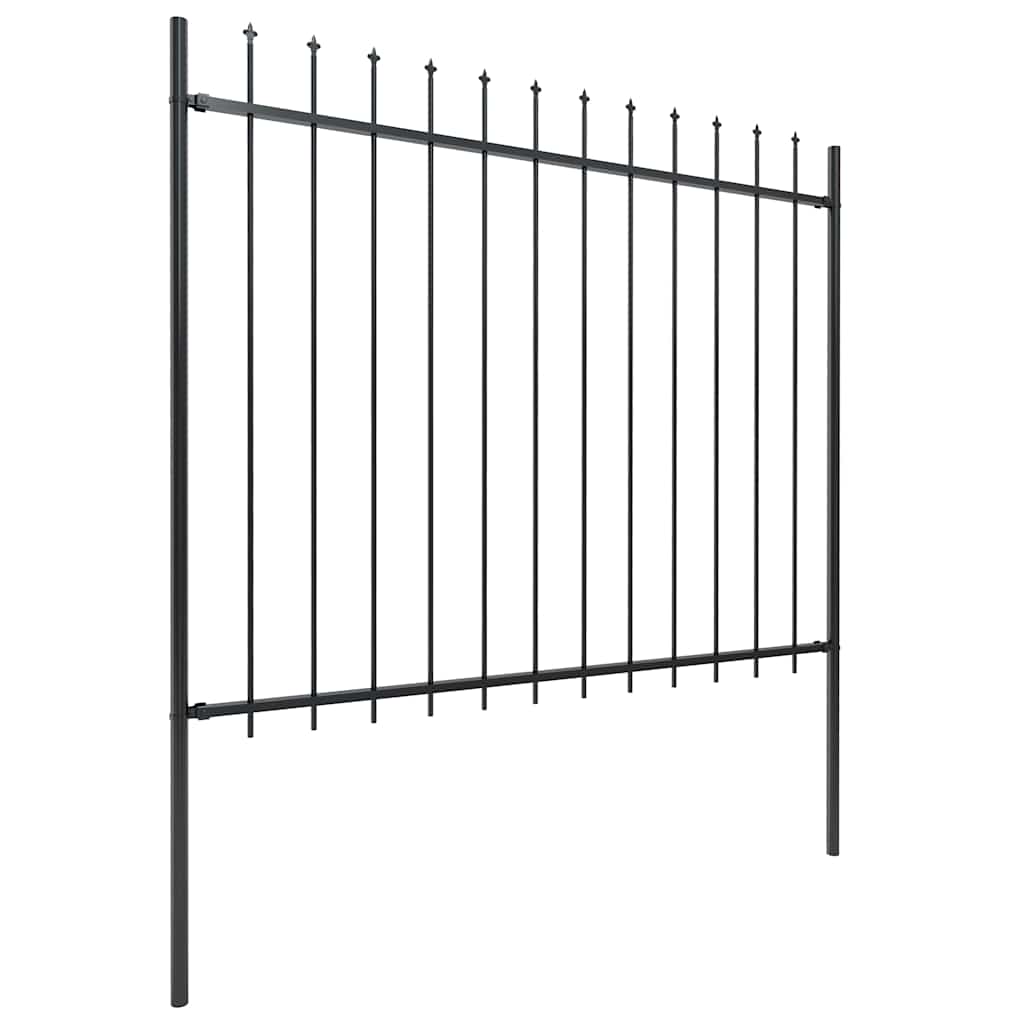 Garden Fence Woerden with Spear Top Steel 181x150 cm Black