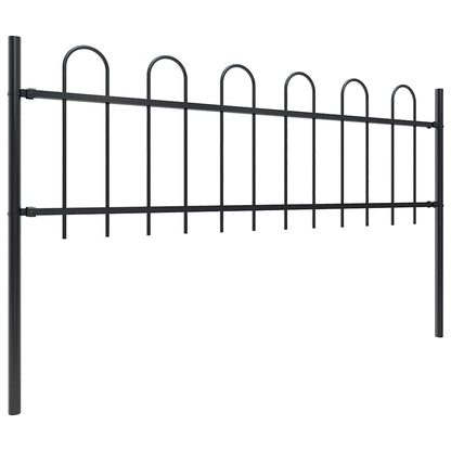 Garden Fence BOXTEL with Hoop Top Steel 181x60 cm Black