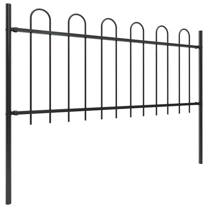 Garden Fence BOXTEL with Hoop Top Steel 181x80 cm Black