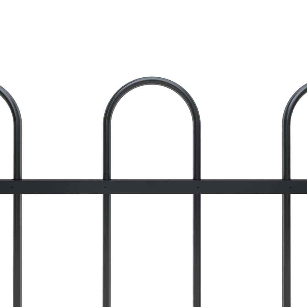 Garden Fence BOXTEL with Hoop Top Steel 181x100 cm Black