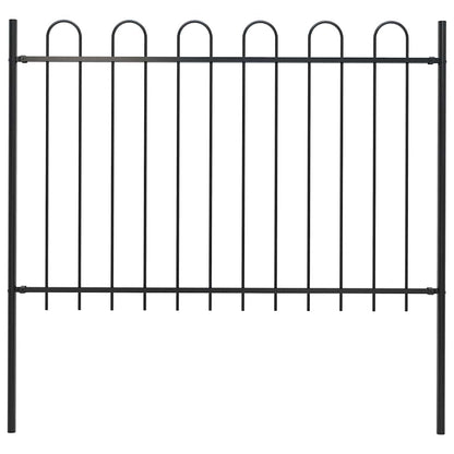 Garden Fence BOXTEL with Hoop Top Steel 181x120 cm Black