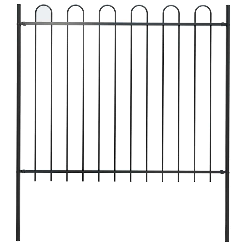 Garden Fence BOXTEL with Hoop Top Steel 181x150 cm Black