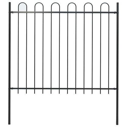 Garden Fence BOXTEL with Hoop Top Steel 181x150 cm Black