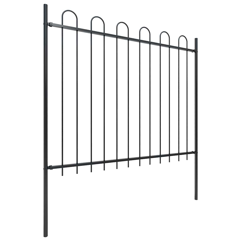 Garden Fence BOXTEL with Hoop Top Steel 181x150 cm Black