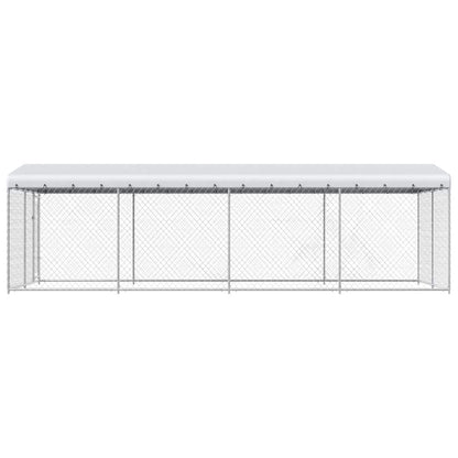 Outdoor Dog Kennel with Roof 7.6x3.8x2.3 m