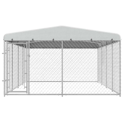 Outdoor Dog Kennel with Roof 7.6x3.8x2.3 m