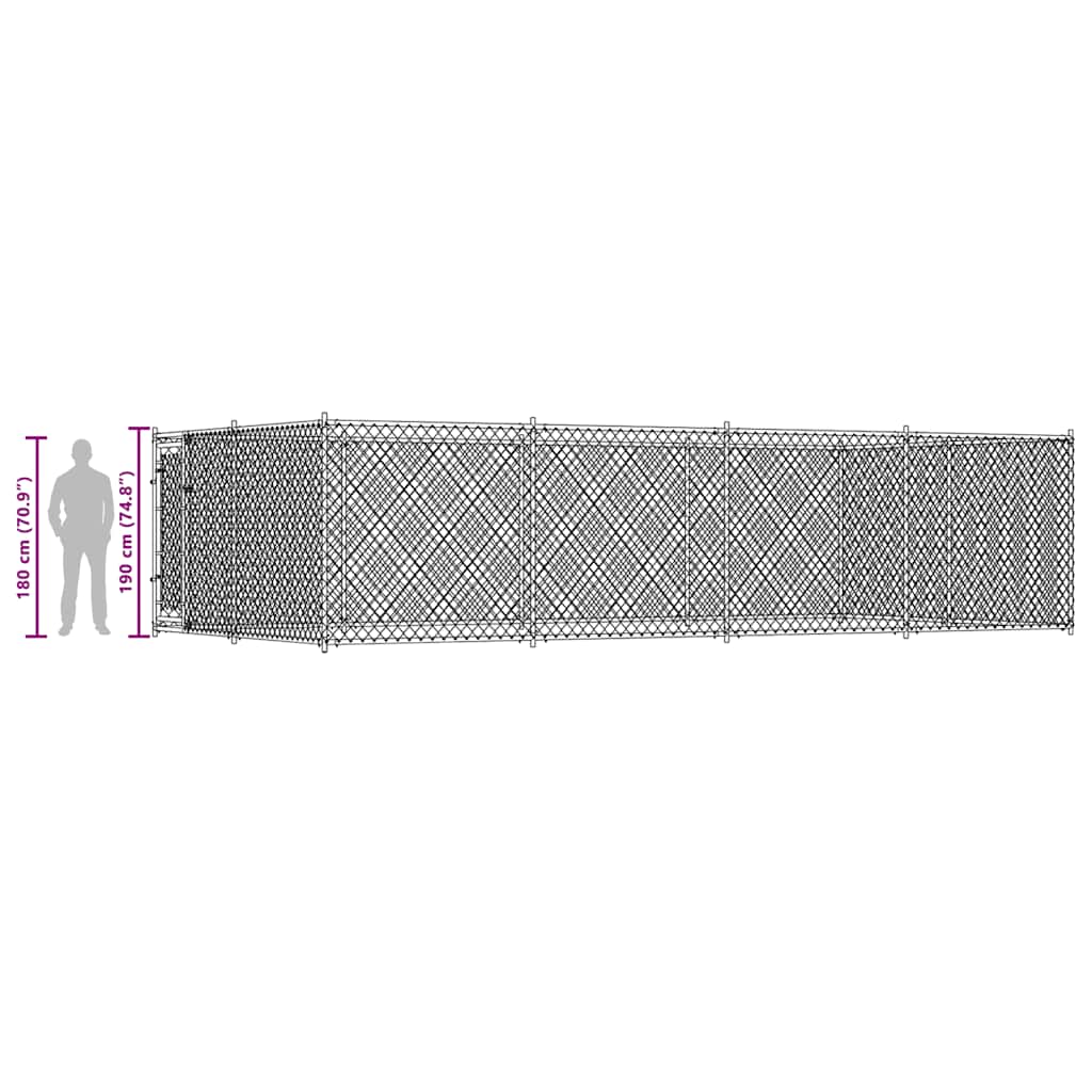 Outdoor Dog Kennel 7.6x3.8x1.9 m