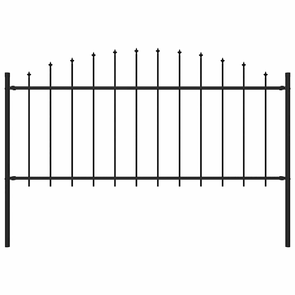 Garden Fence Woerden with Spear Top Steel 170x75 cm Black