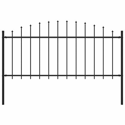 Garden Fence Woerden with Spear Top Steel 170x75 cm Black