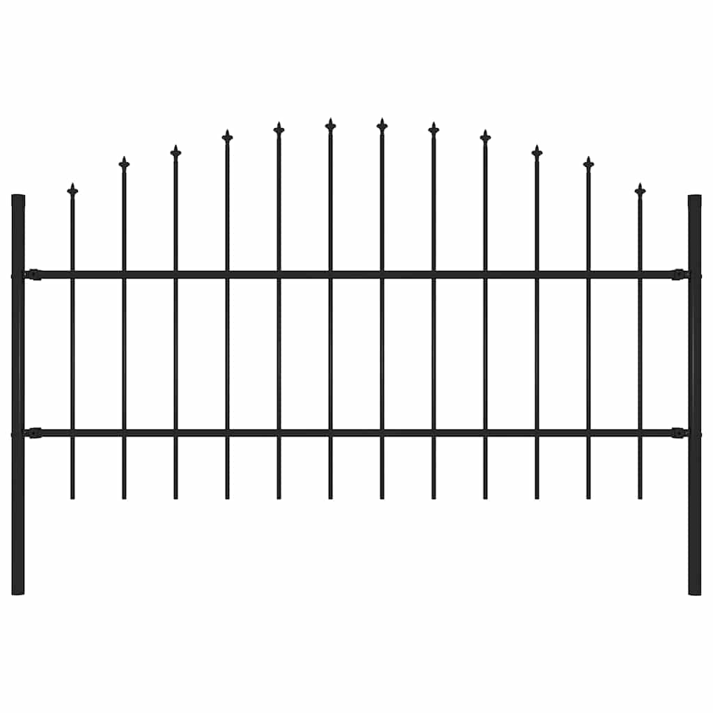 Garden Fence Woerden with Spear Top Steel 170x100 cm Black
