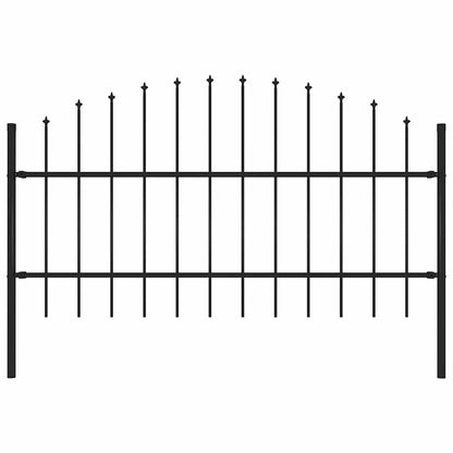 Garden Fence Woerden with Spear Top Steel 170x100 cm Black
