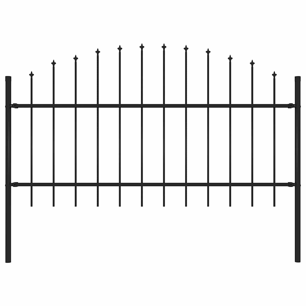 Garden Fence Woerden with Spear Top Steel 170x125 cm Black