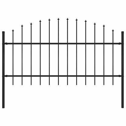 Garden Fence Woerden with Spear Top Steel 170x125 cm Black