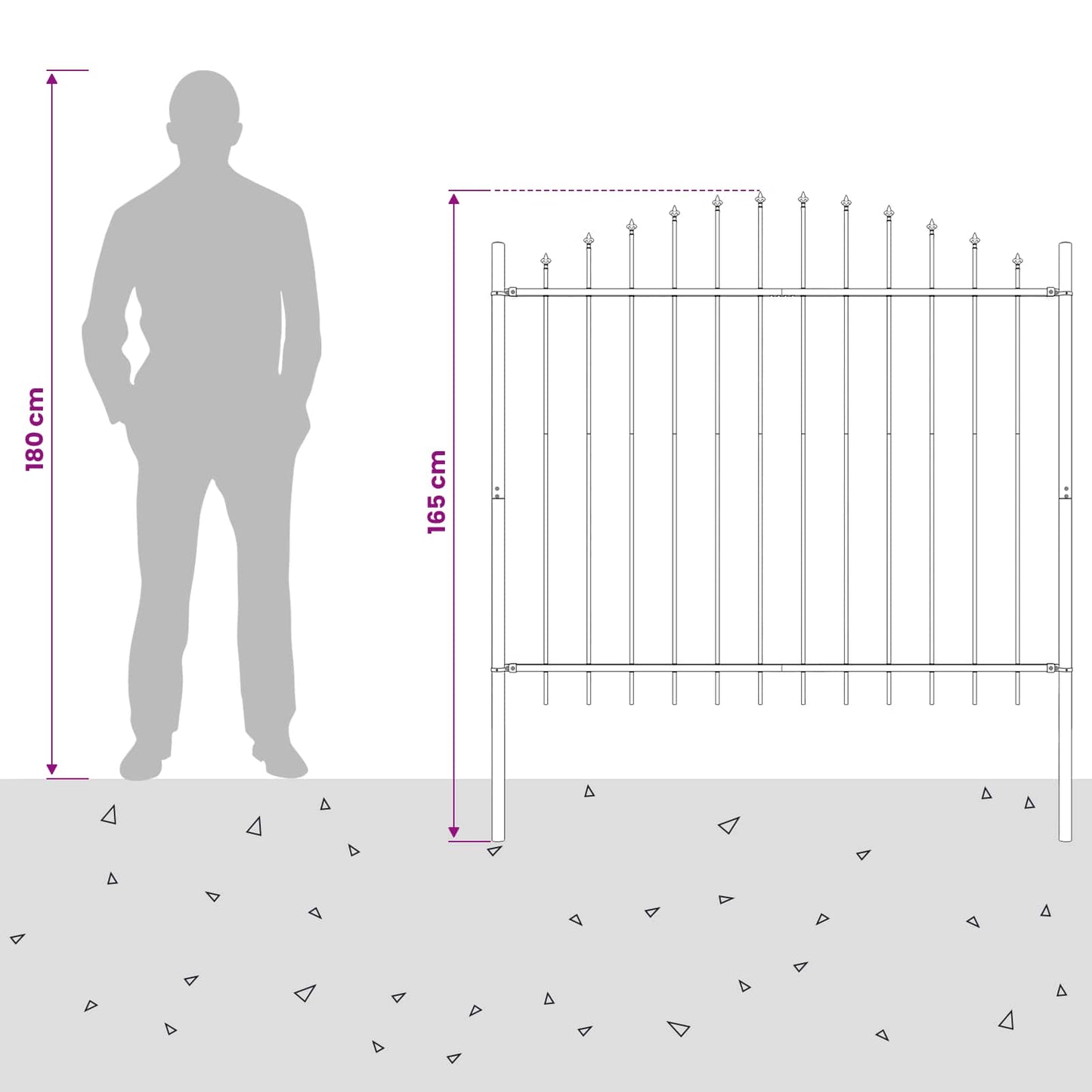 Garden Fence "Woerden" with Spear Top Steel 170x125 cm Black
