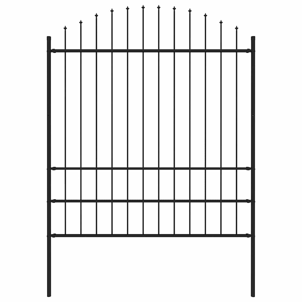 Garden Fence Woerden with Spear Top Steel 170x200 cm Black