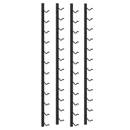 Wall Mounted Wine Racks for 12 Bottles 2 pcs Black Iron
