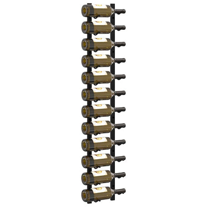 Wall Mounted Wine Racks for 12 Bottles 2 pcs Black Iron