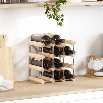 Wine Rack for 12 Bottles Solid Pinewood