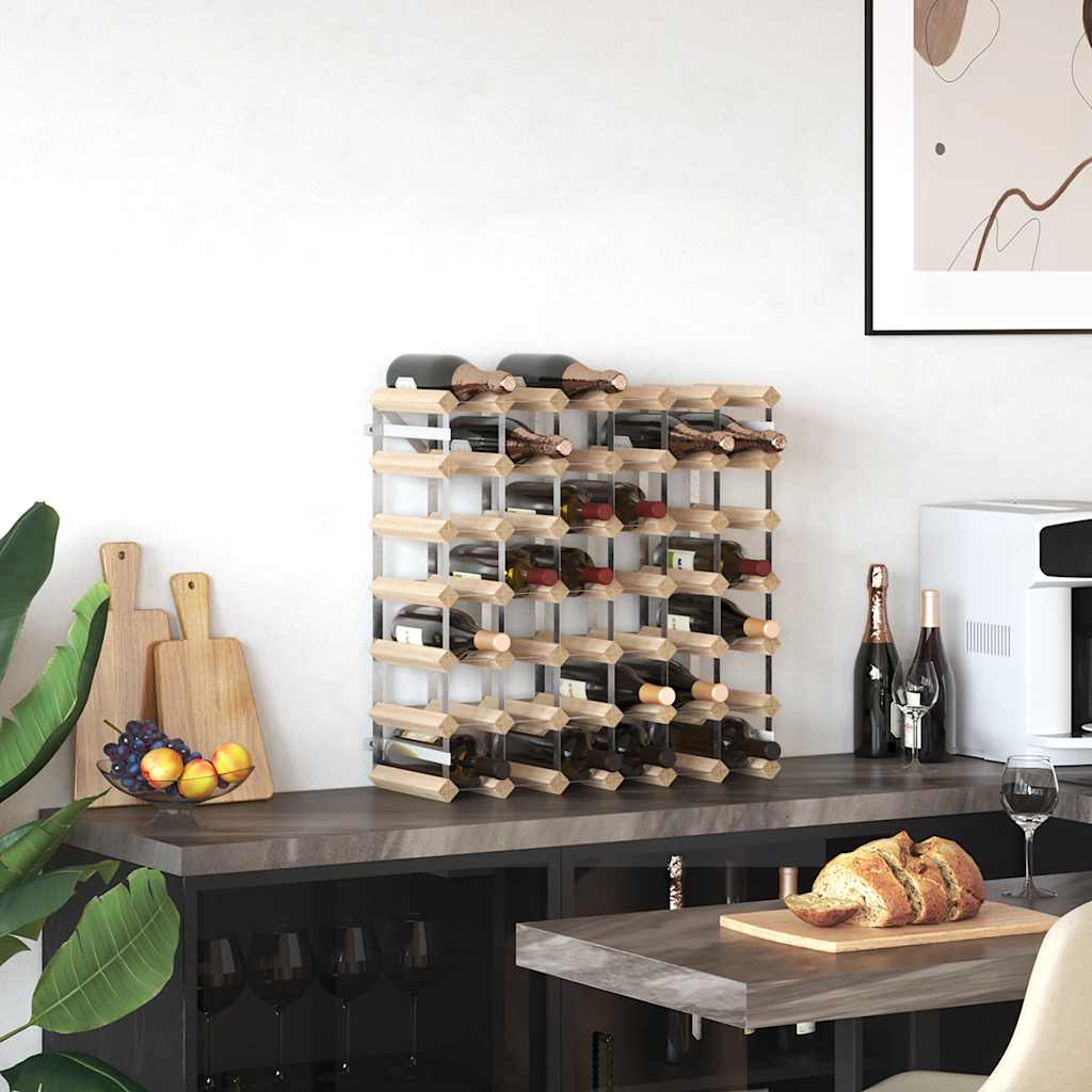 Wine Rack for 42 Bottles Solid Pinewood
